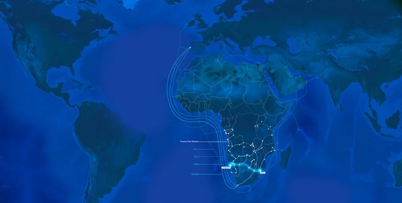 A map of the new Paratus fibre network.