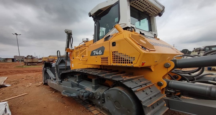 A bulldozer on site.