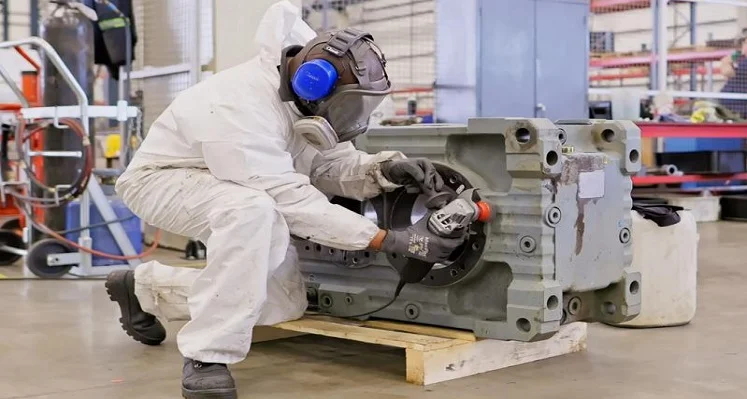 A man working on a drive technology solution. 